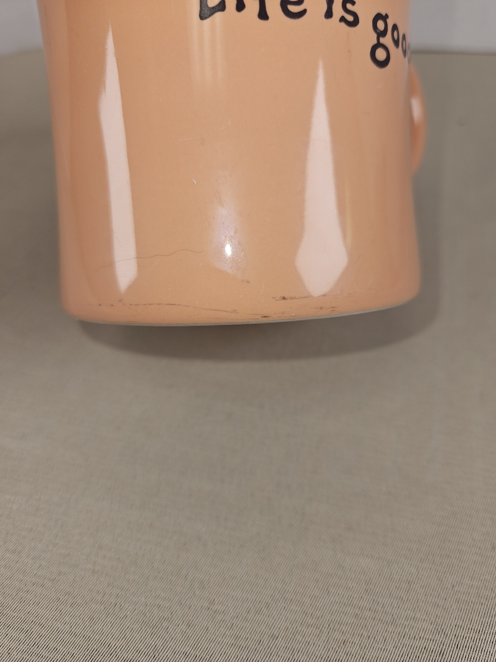 Life is Good Peach Ceramic Mug - Picture 5 of 6